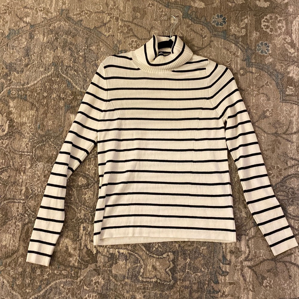 Black & White Striped Turtleneck